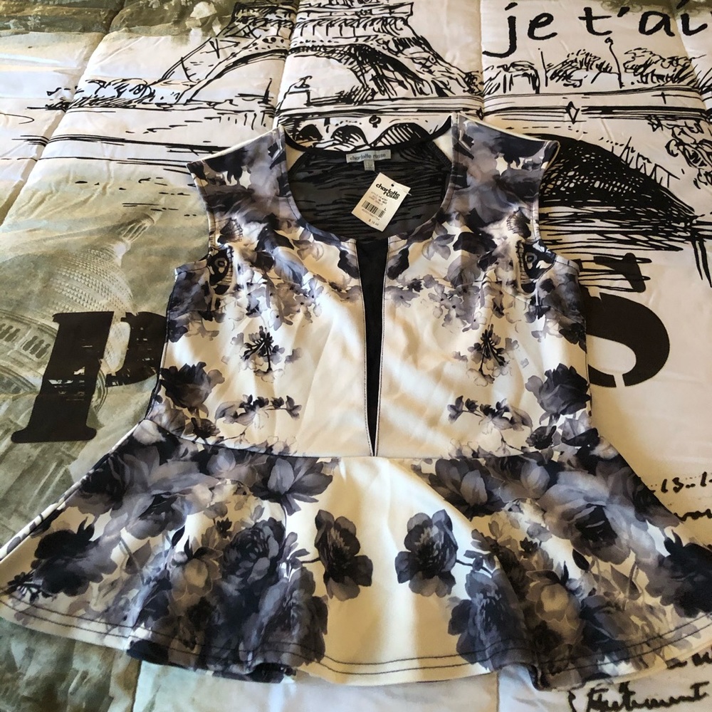 Floral peplum top